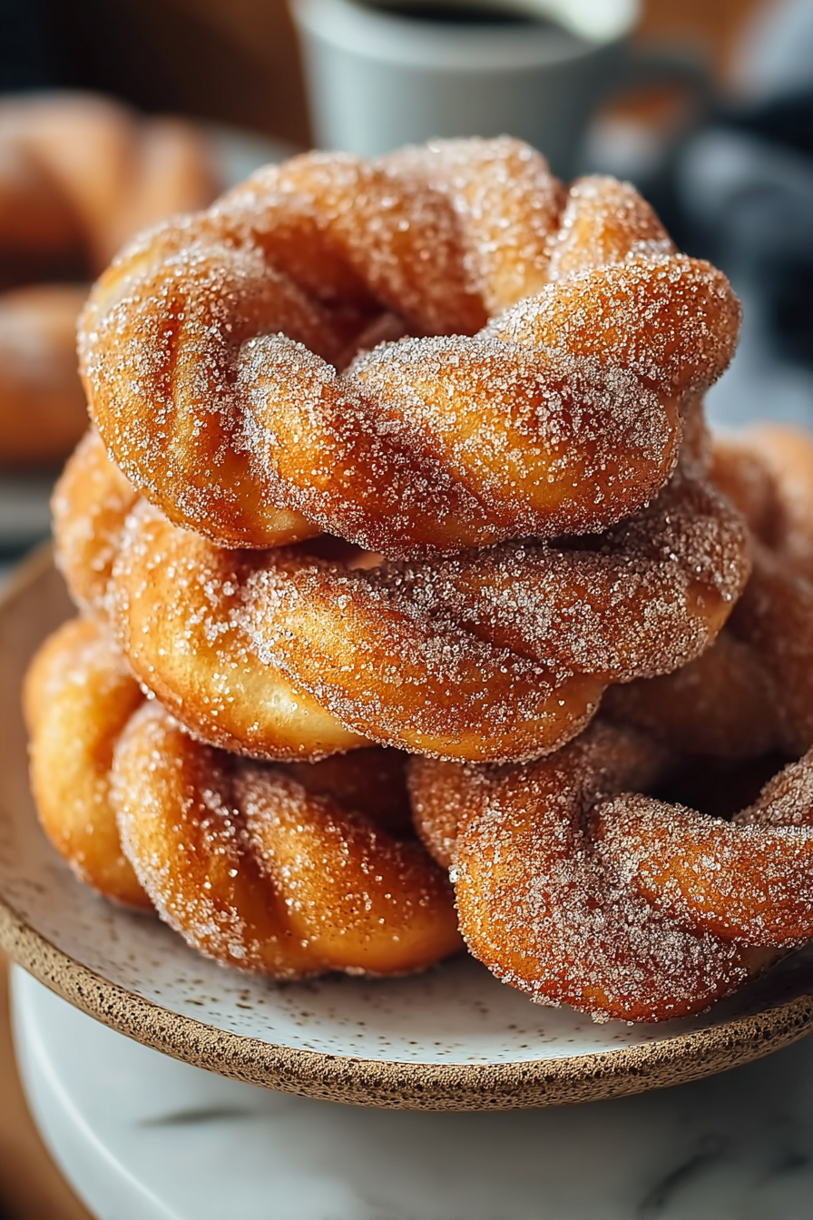 Easy Cinnamon Sugar Twist Donuts