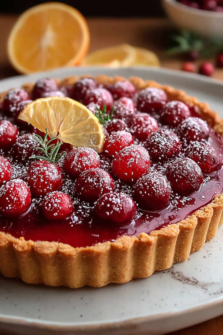 Easy Cranberry Orange Curd Tart