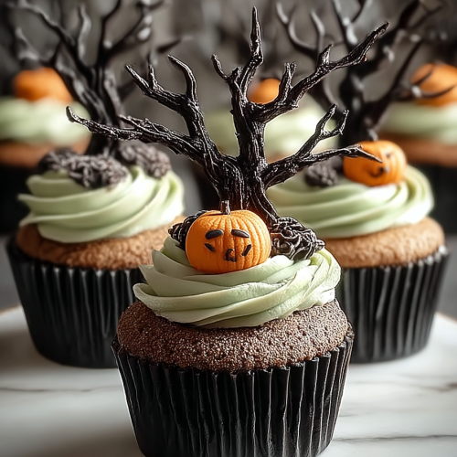 Easy Creepy Tree Cupcakes