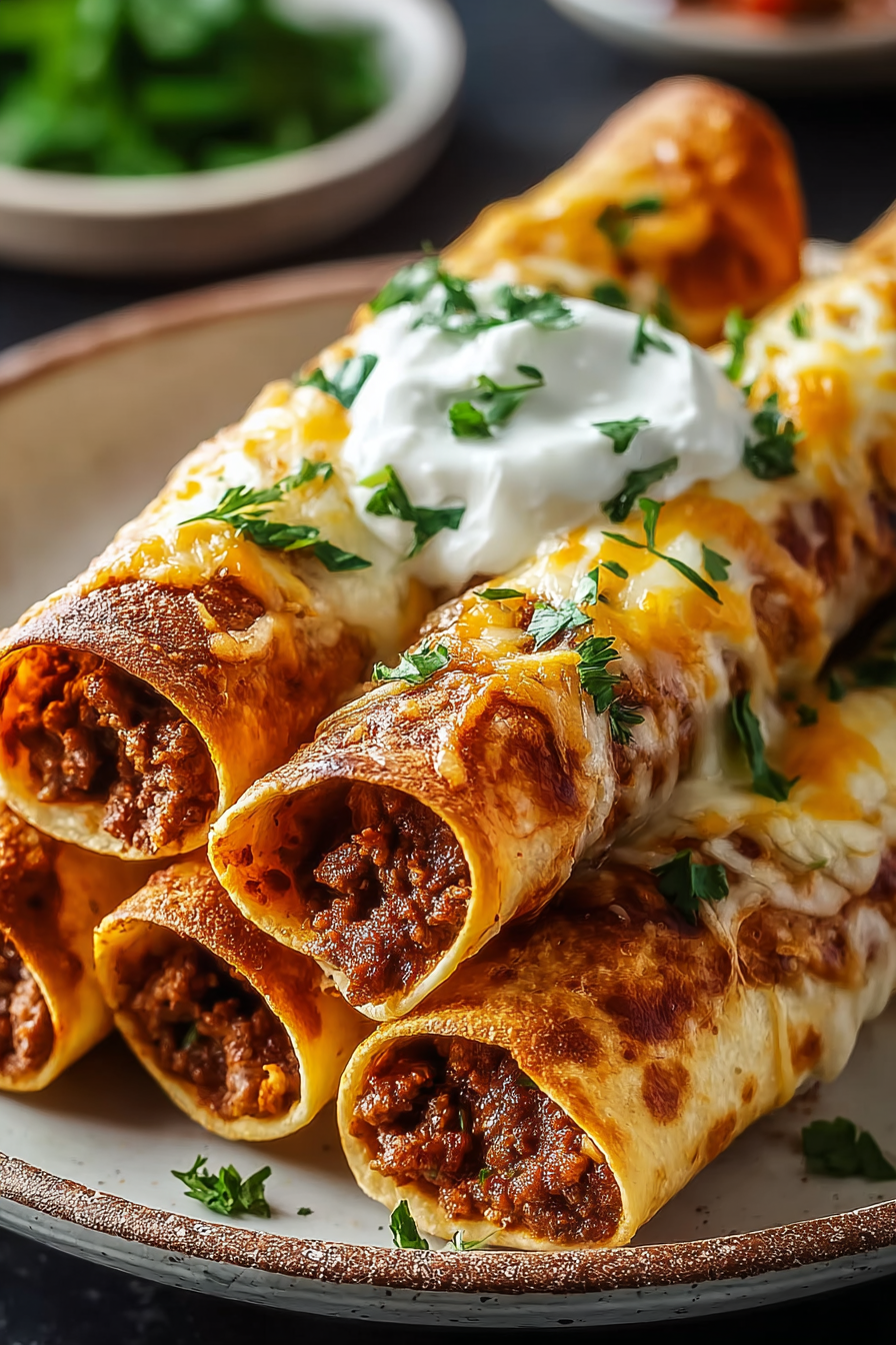 Easy Crispy Cheesy Beef Taquitos