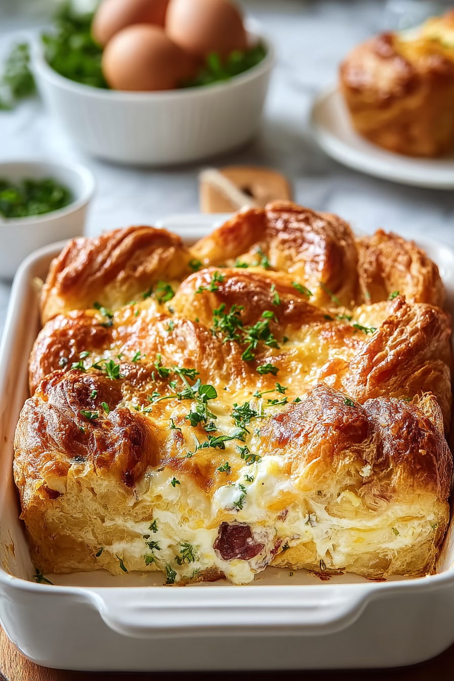 Easy Croissant Breakfast Strata