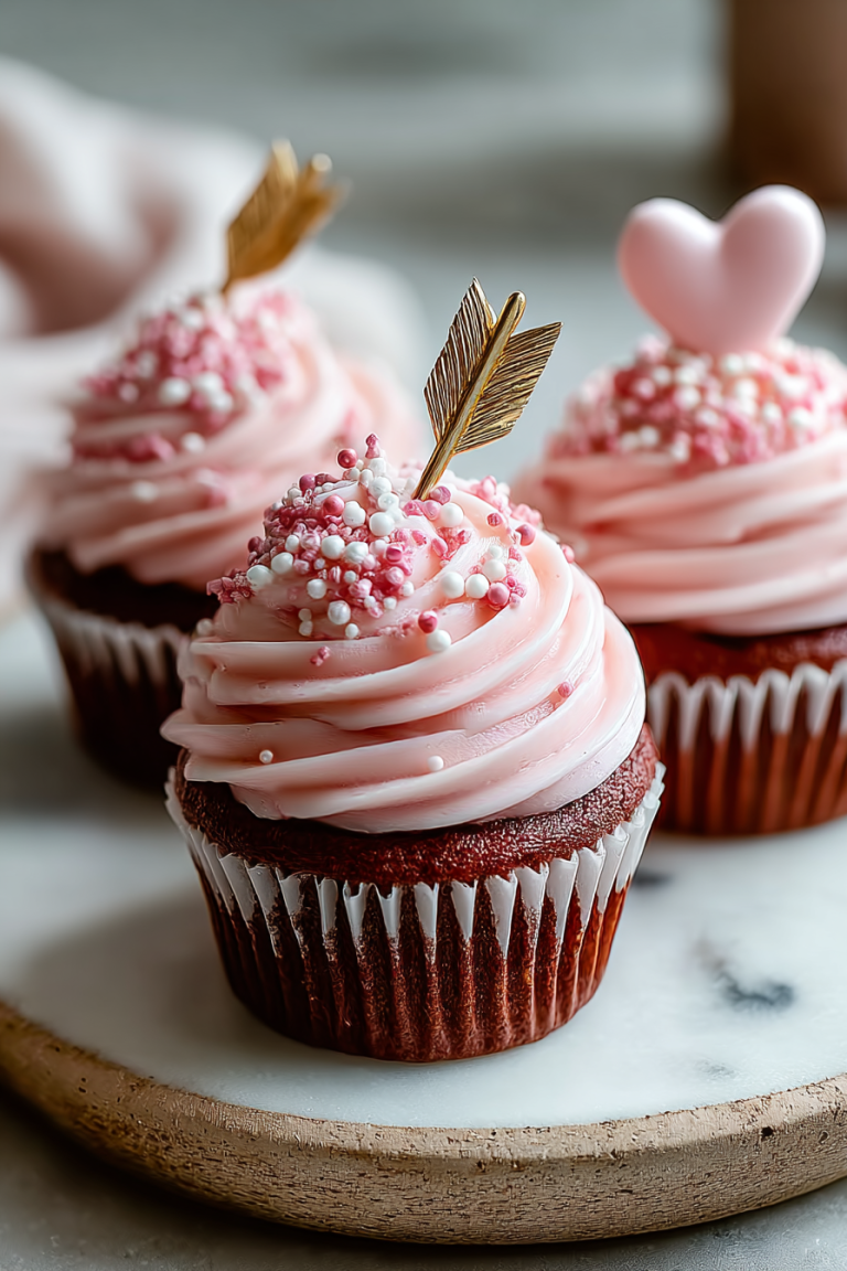 Easy Cupid's Arrow Cupcakes