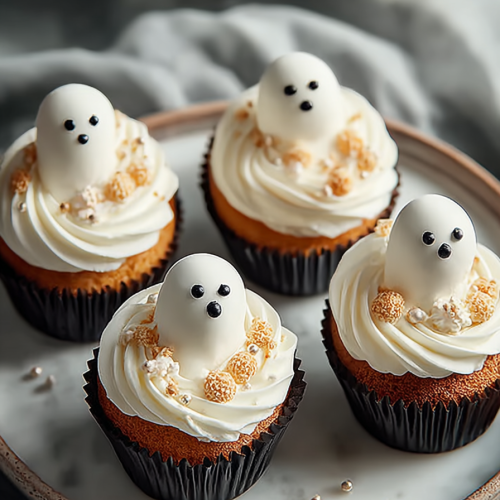 Easy Ghostly Halloween Cupcakes