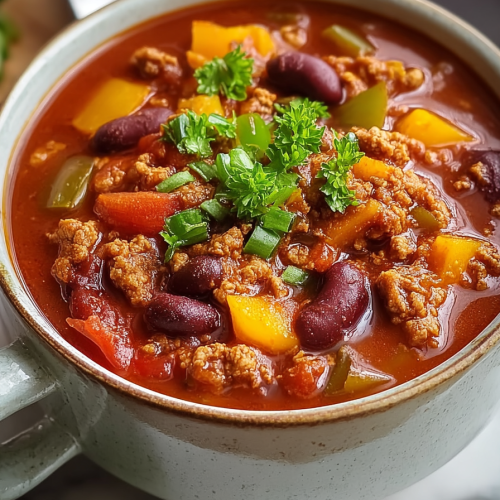 Easy Hearty Turkey Vegetable Chili