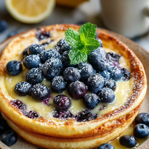 Easy Lemon Blueberry Dutch Baby