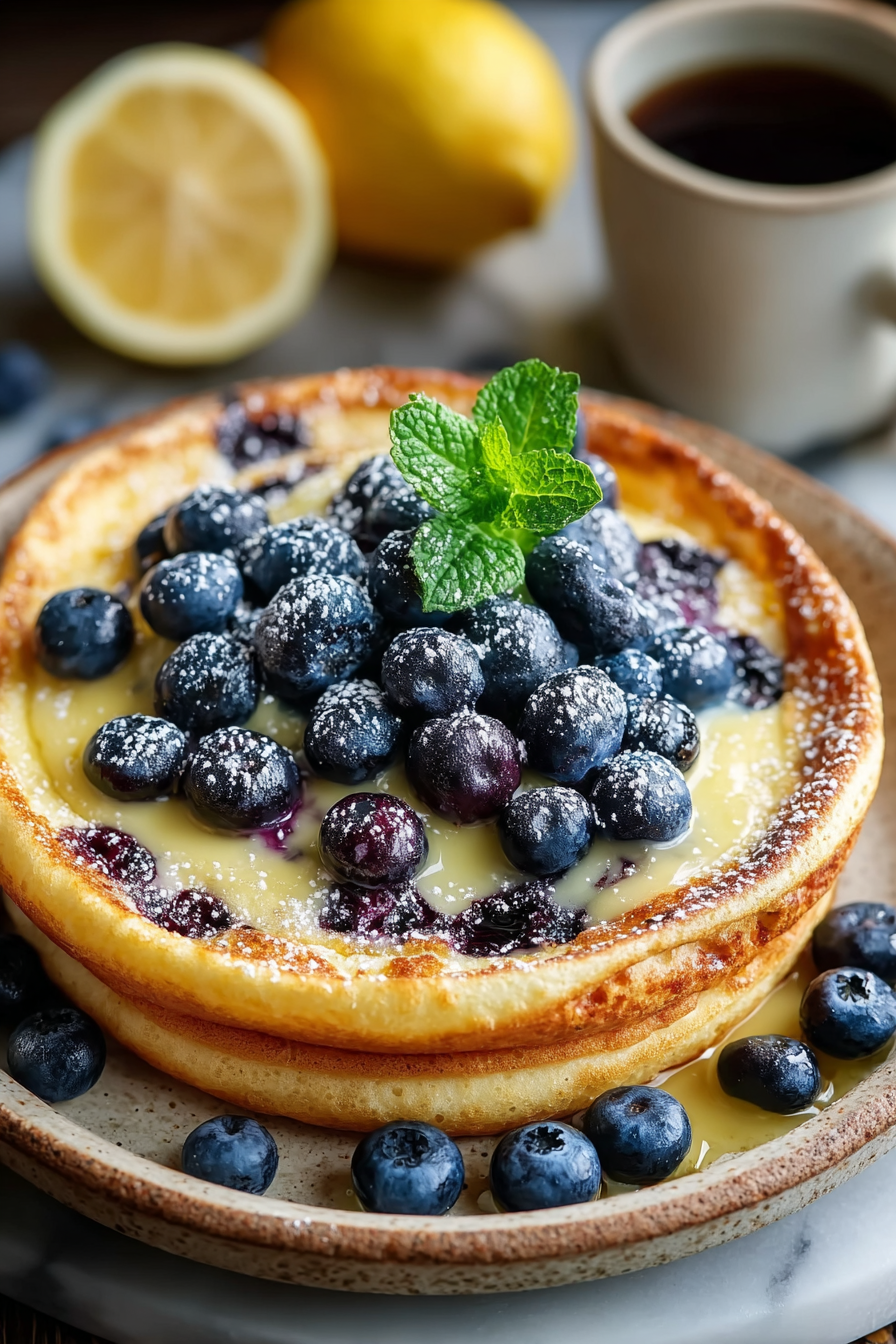 Easy Lemon Blueberry Dutch Baby