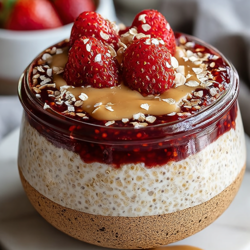 Easy Peanut Butter Jelly Overnight Oats