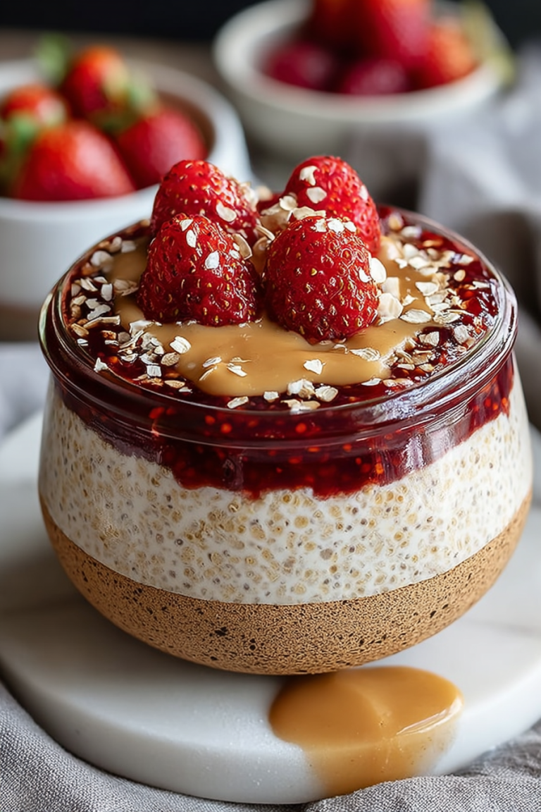 Easy Peanut Butter Jelly Overnight Oats