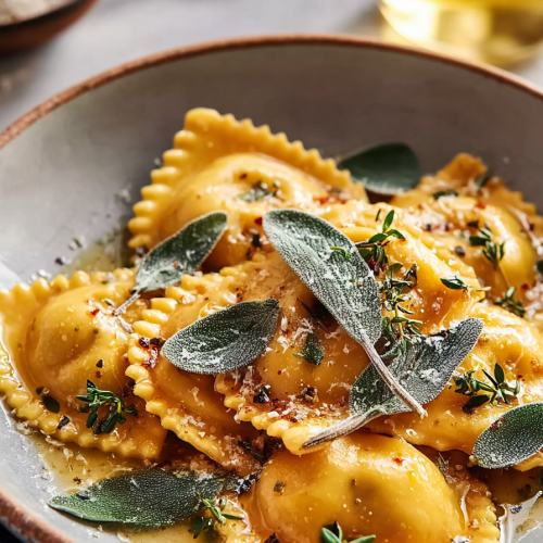 Easy Pumpkin Ravioli Sage Butter