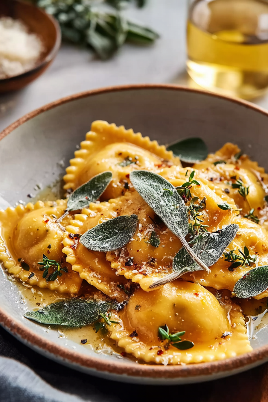 Easy Pumpkin Ravioli Sage Butter