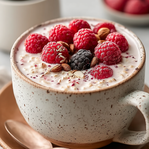 Easy Raspberry Overnight Oats