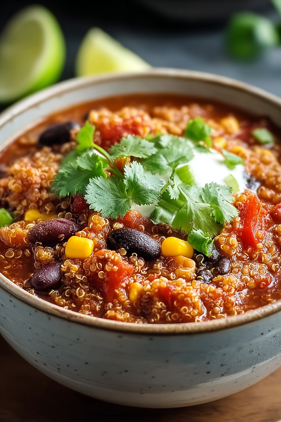 Easy Slow Cooker Quinoa Chili