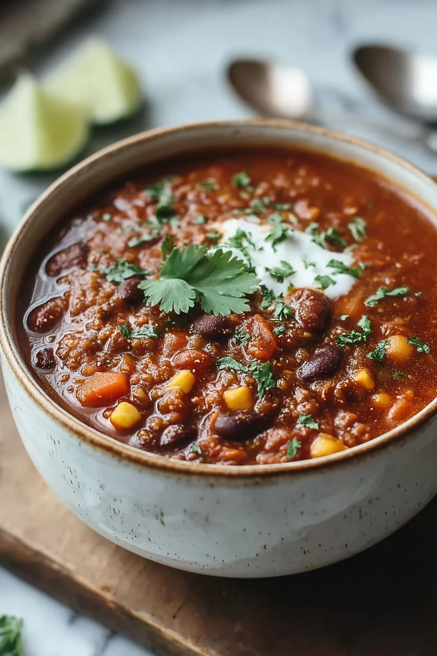 Easy Slow Cooker Vegetarian Chili
