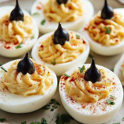 Easy Spooky Deviled Eggs