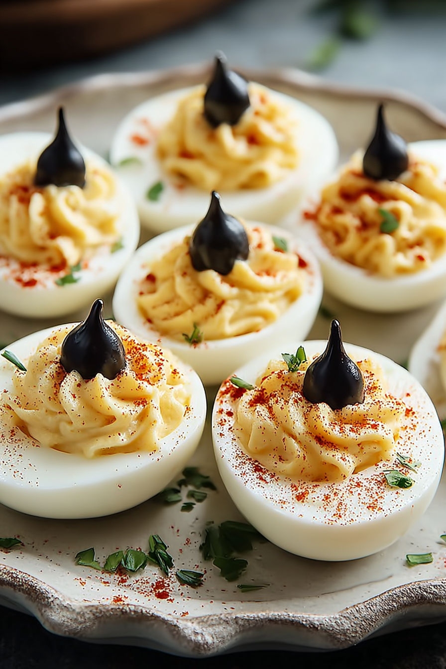 Easy Spooky Deviled Eggs