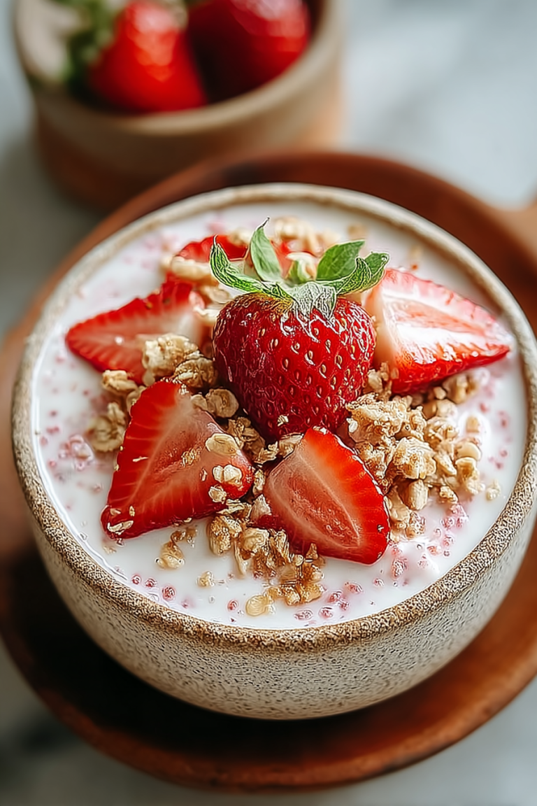 Easy Strawberry Cheesecake Overnight Oats
