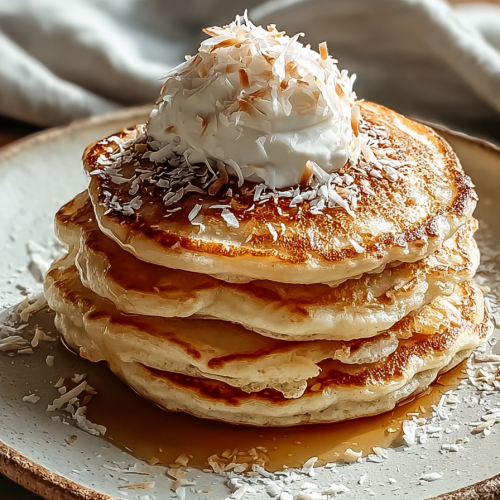 Easy Sweet Coconut Cream Pancakes