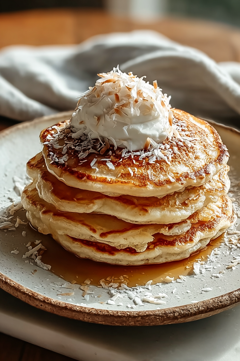 Easy Sweet Coconut Cream Pancakes