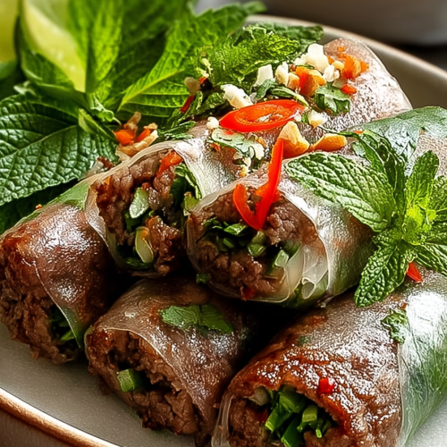 Easy Thai Basil Beef Rolls
