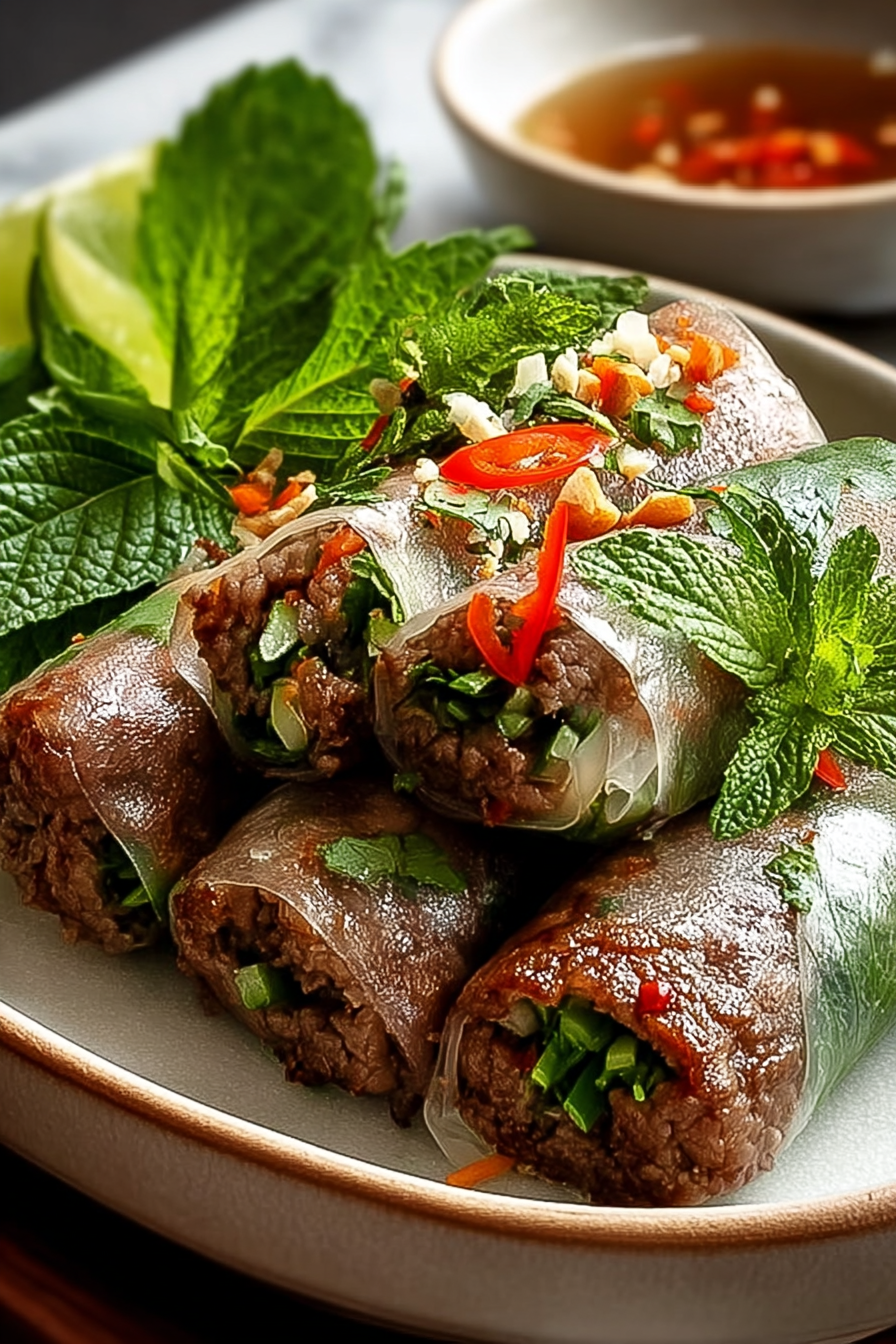 Easy Thai Basil Beef Rolls