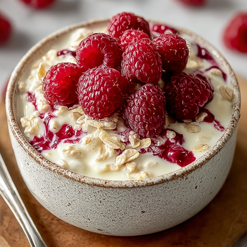 Easy White Chocolate Raspberry Overnight Oats
