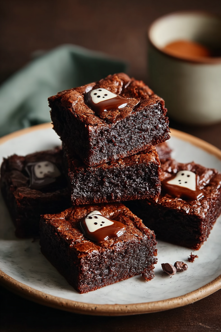 Gooey Ghostly Ganache Brownies