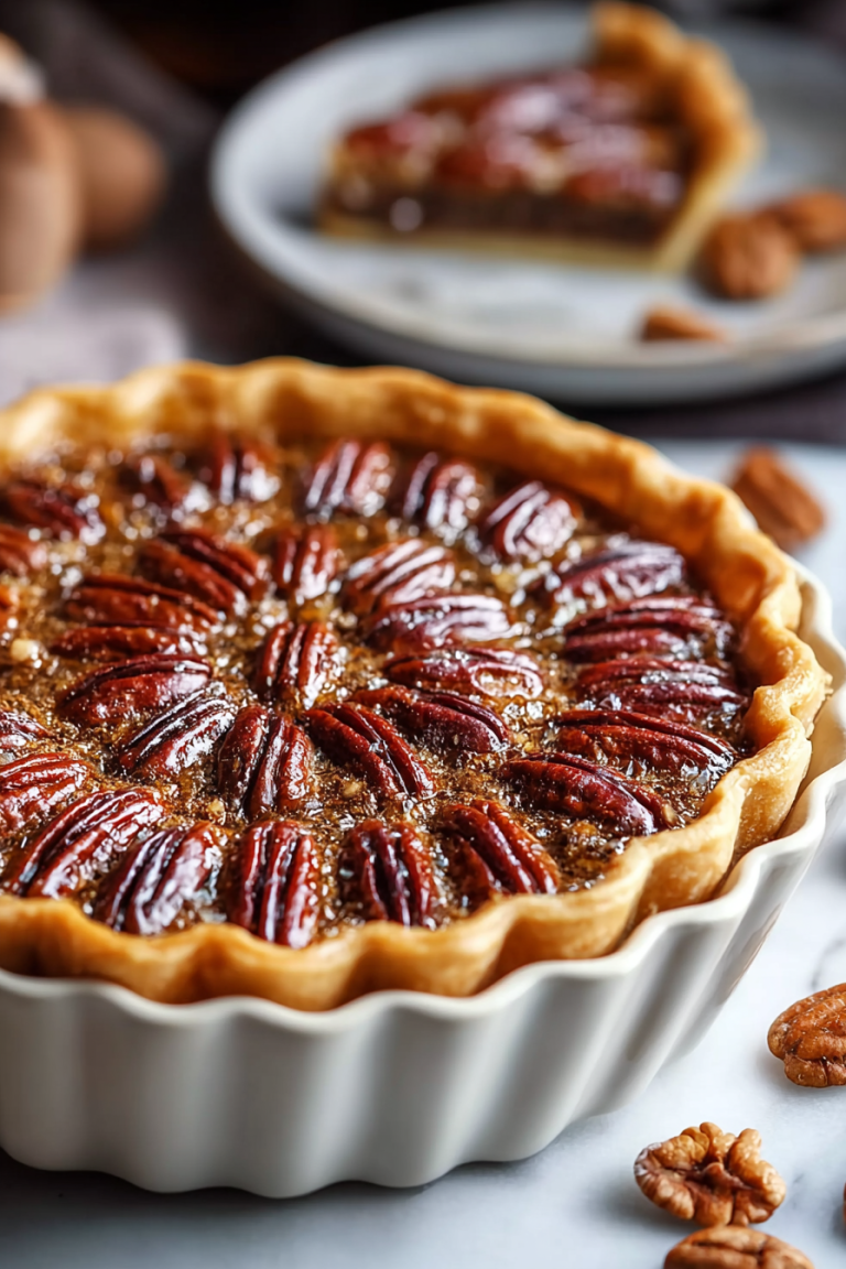 Heavenly Maple Bourbon Pecan Pie