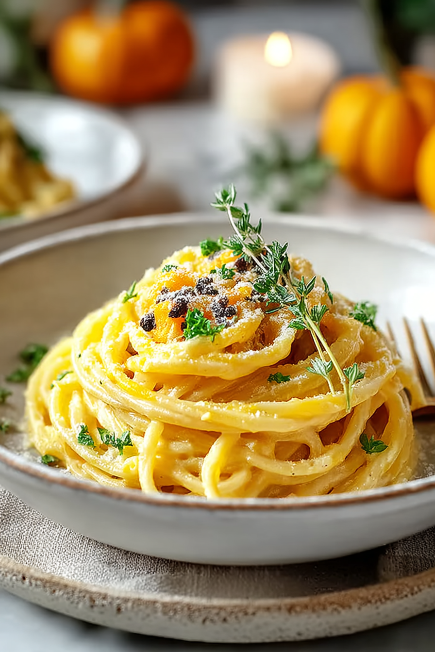 Pumpkin Alfredo Pasta Bowls