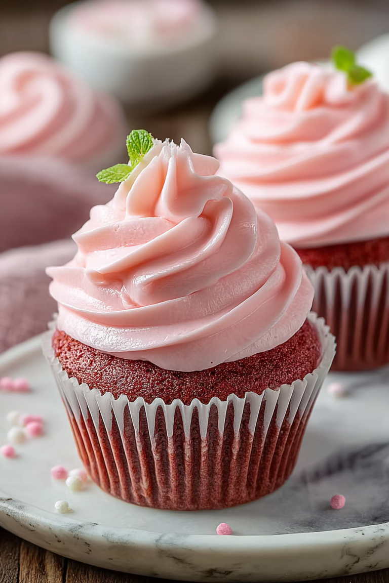 Simply Delicious Pink Velvet Cupcakes