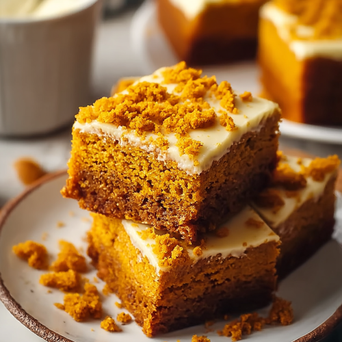 Super Easy Pumpkin Cake Squares