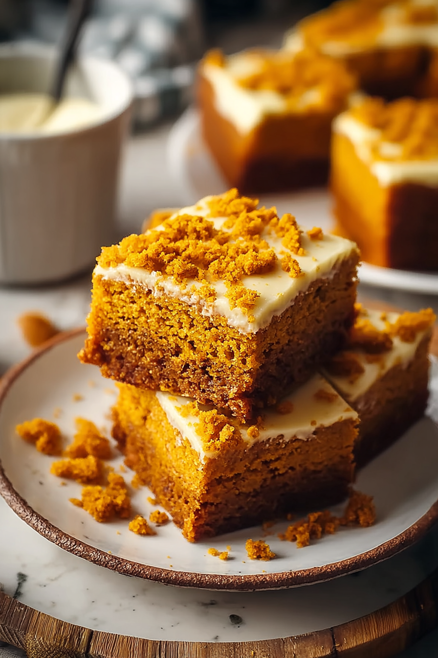 Super Easy Pumpkin Cake Squares