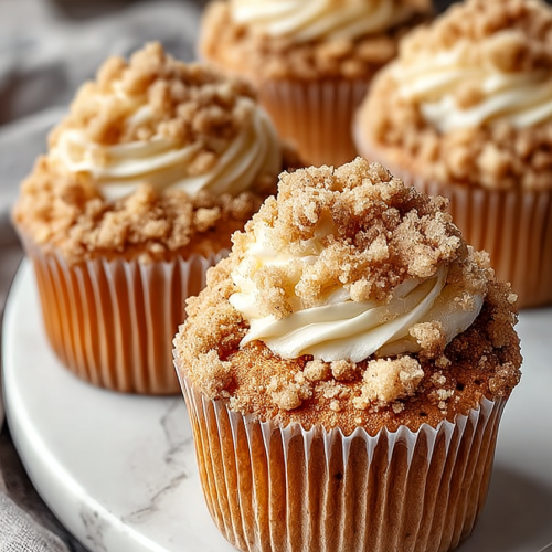 Sweet Apple Crumble Cupcake Delights