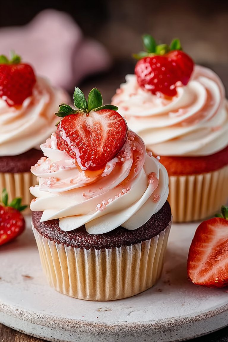 Ultimate Delish Strawberry Cupcakes