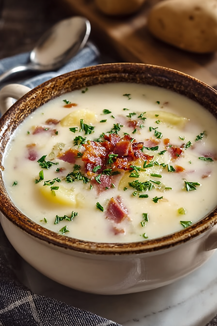 Cozy Ham Potato Cheese Soup