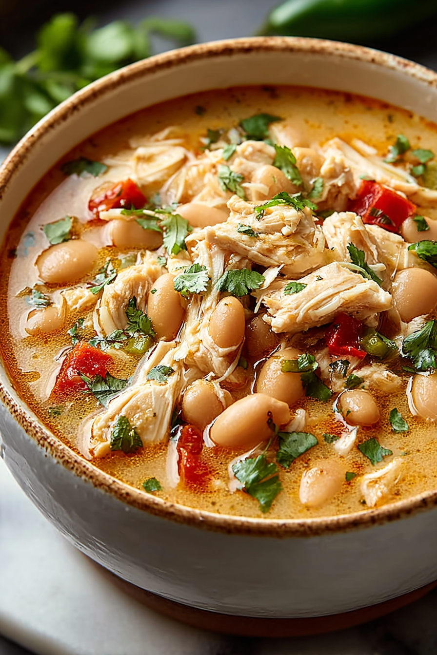 Creamy Chipotle White Chicken Chili