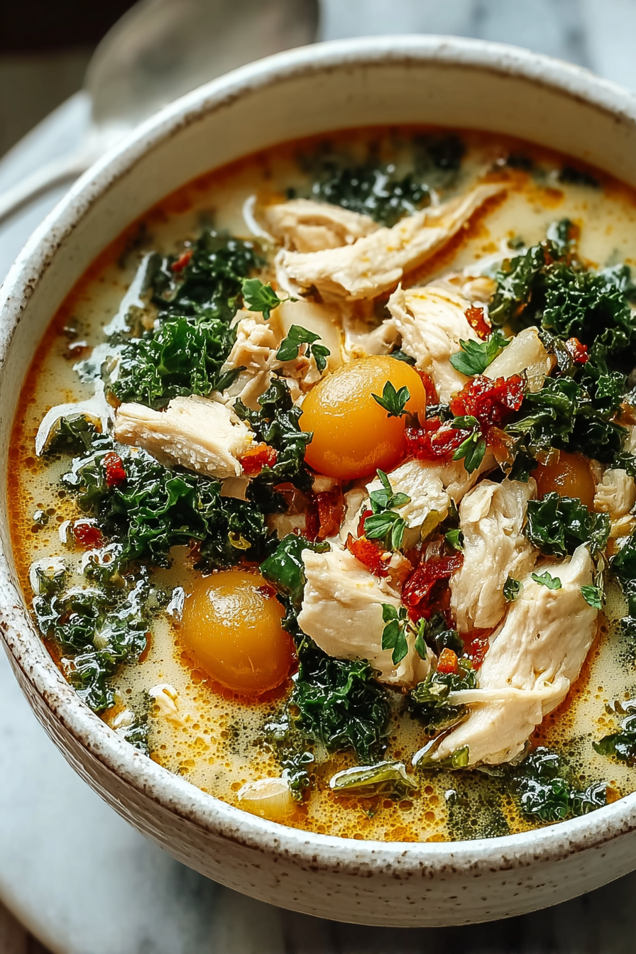 Creamy White Chicken Kale Chili