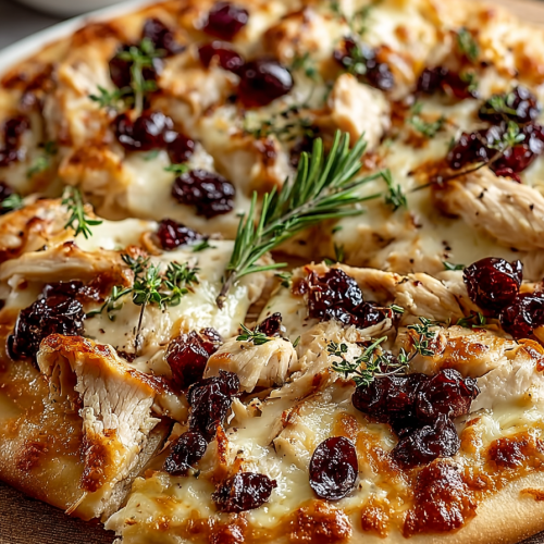 Delicious Cranberry Chicken Brie Pizza