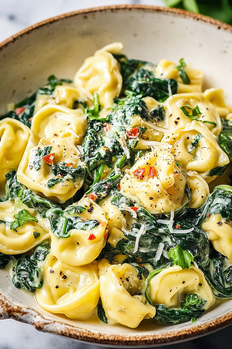 Delicious Creamy Spinach Tortellini