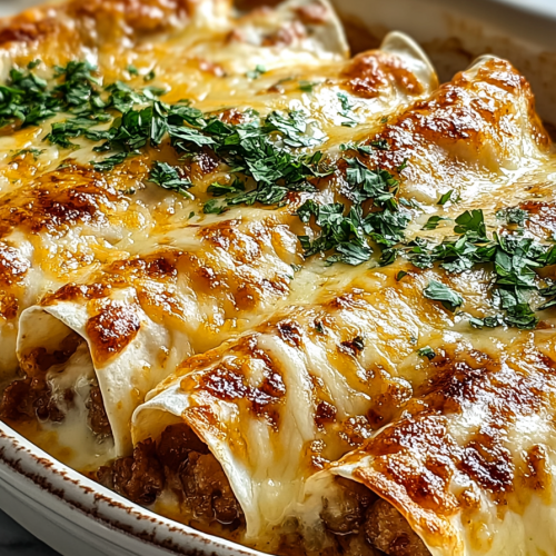 Delicious Sausage Gravy Enchiladas