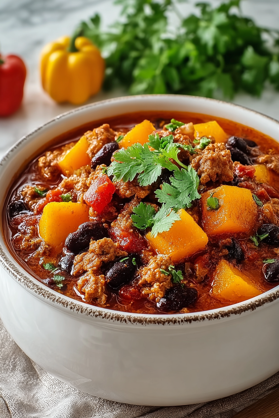 Delicious Turkey Butternut Squash Chili