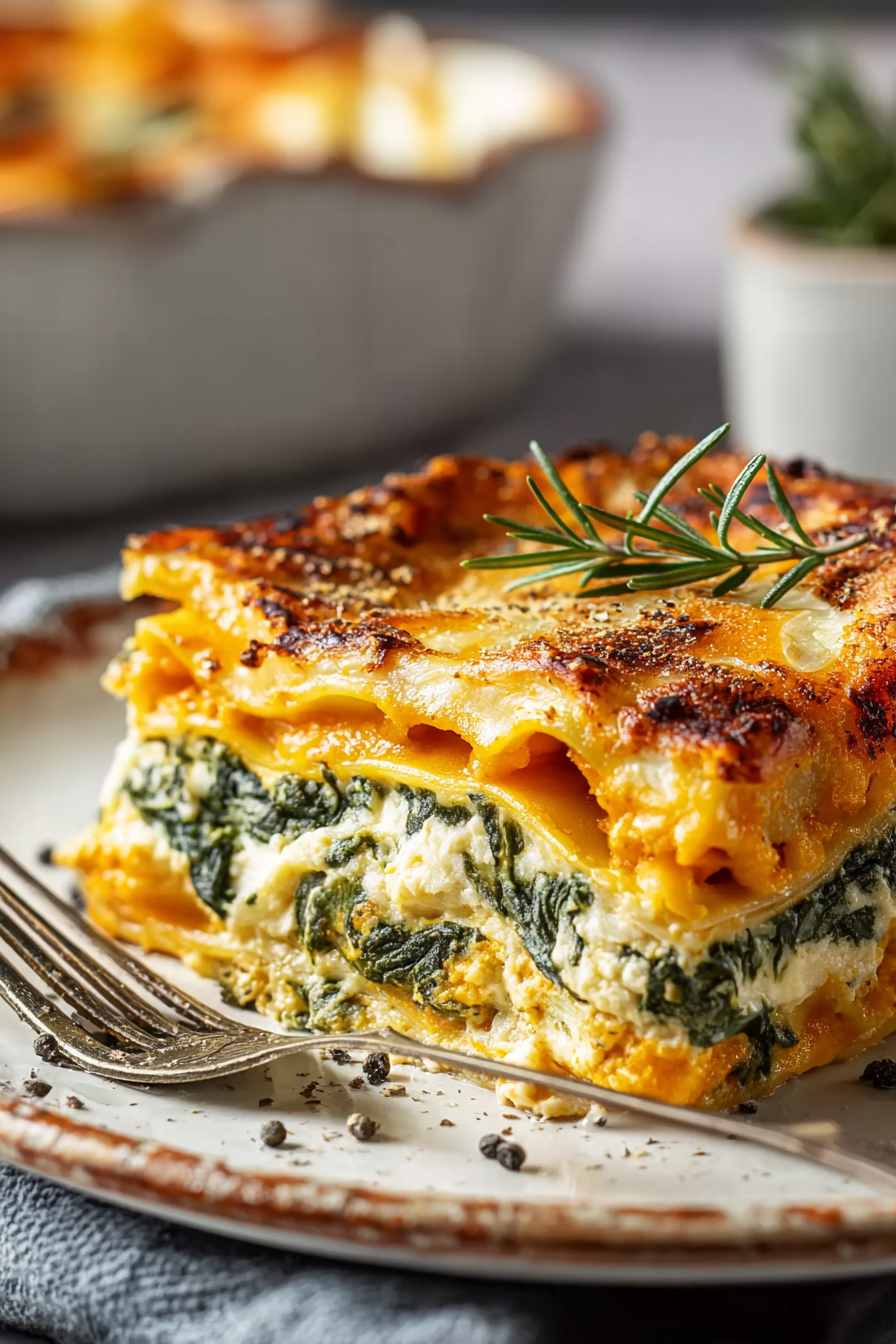 Delish Butternut Squash Spinach Lasagna