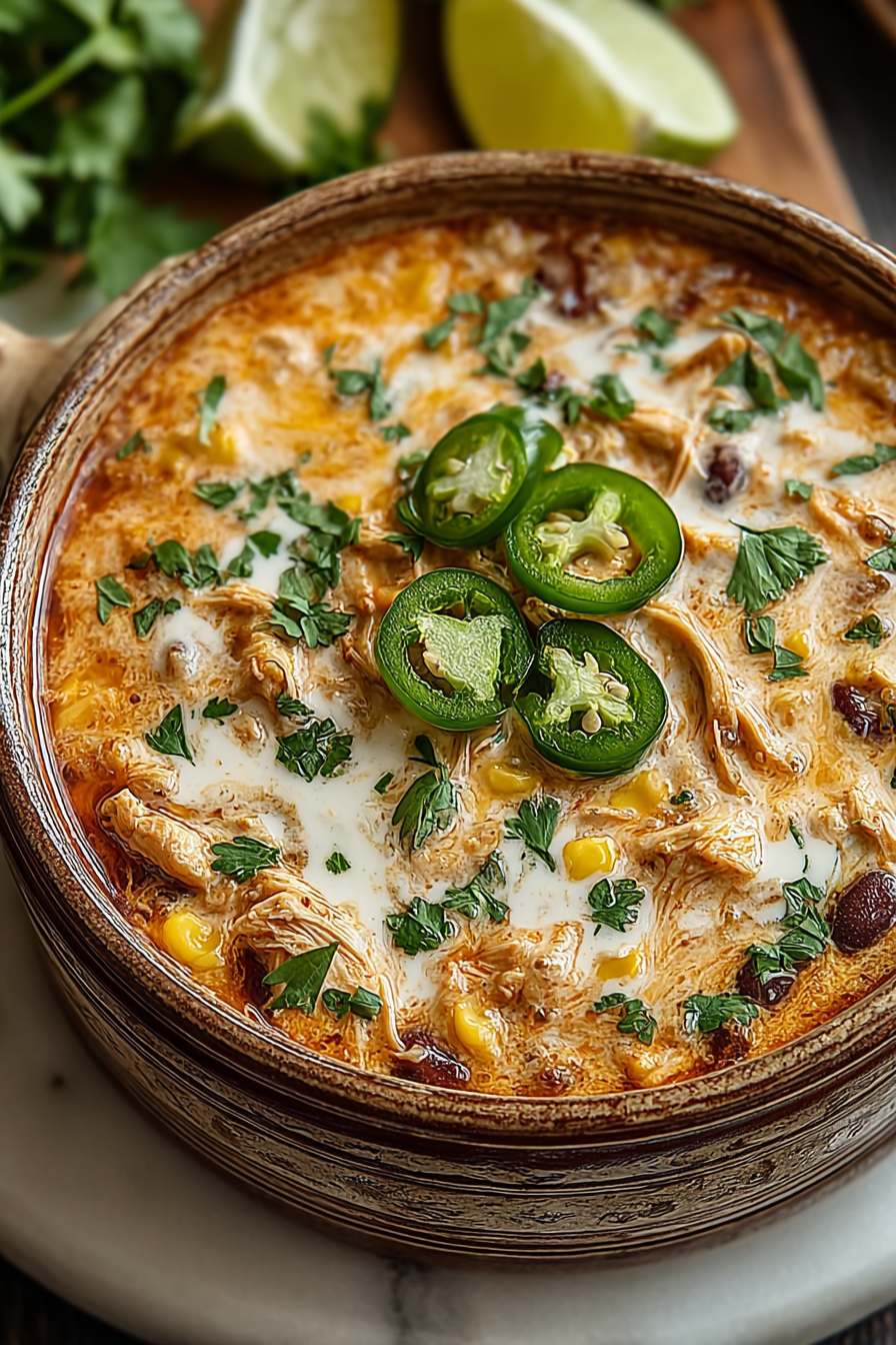Delish Cream Cheese Chicken Chili