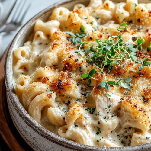 Delish White Chicken Chili Mac