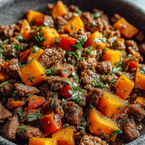 Easy Beef Sweet Potato Skillet