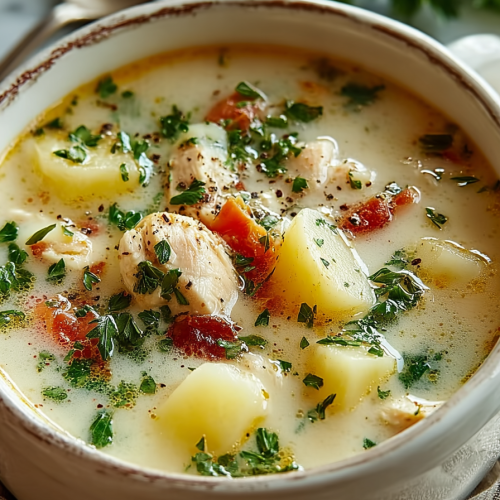 Easy Creamy Chicken Potato Soup