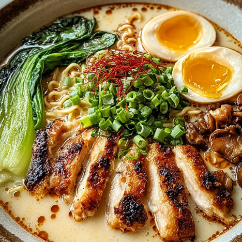 Easy Creamy Garlic Chicken Ramen