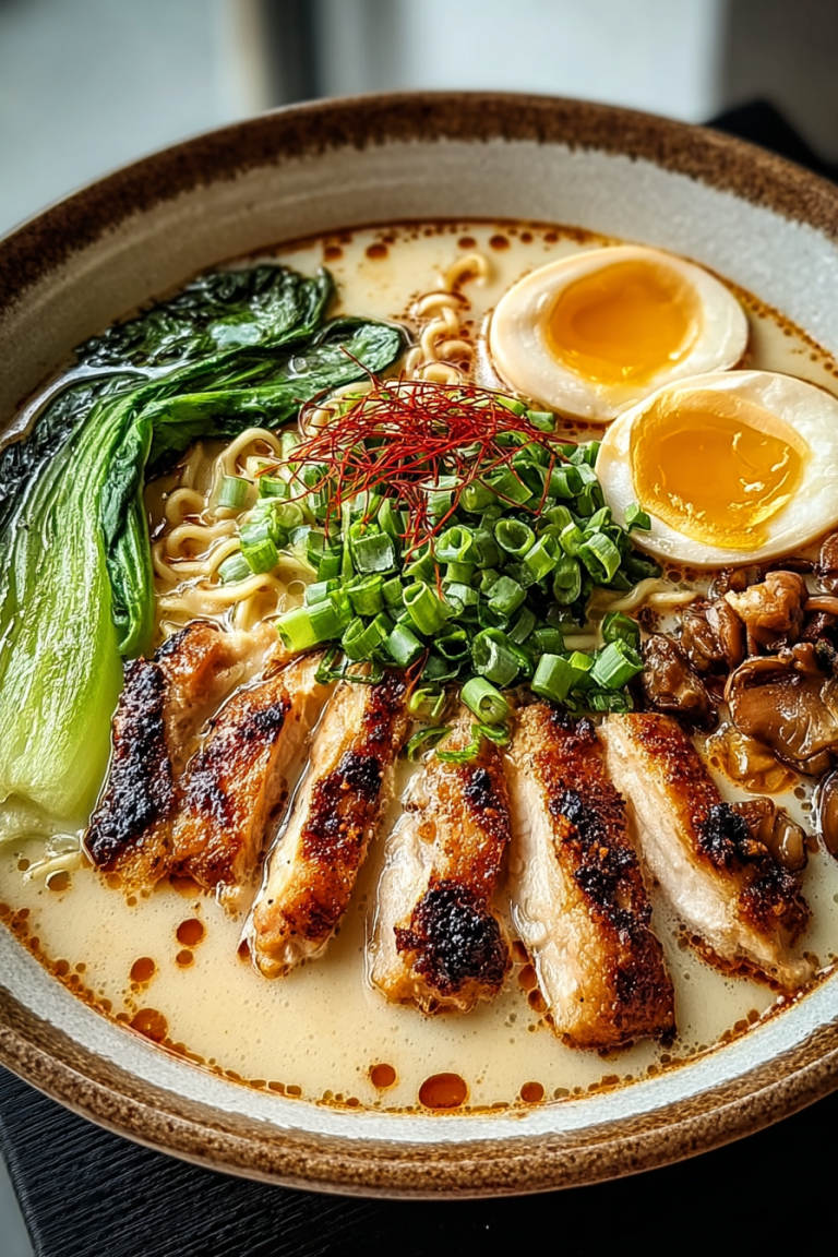 Easy Creamy Garlic Chicken Ramen