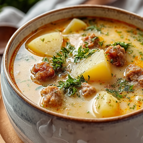 Easy Creamy Sausage Potato Soup