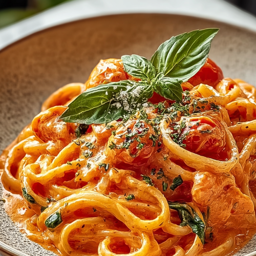 Easy Creamy Tomato Garlic Pasta
