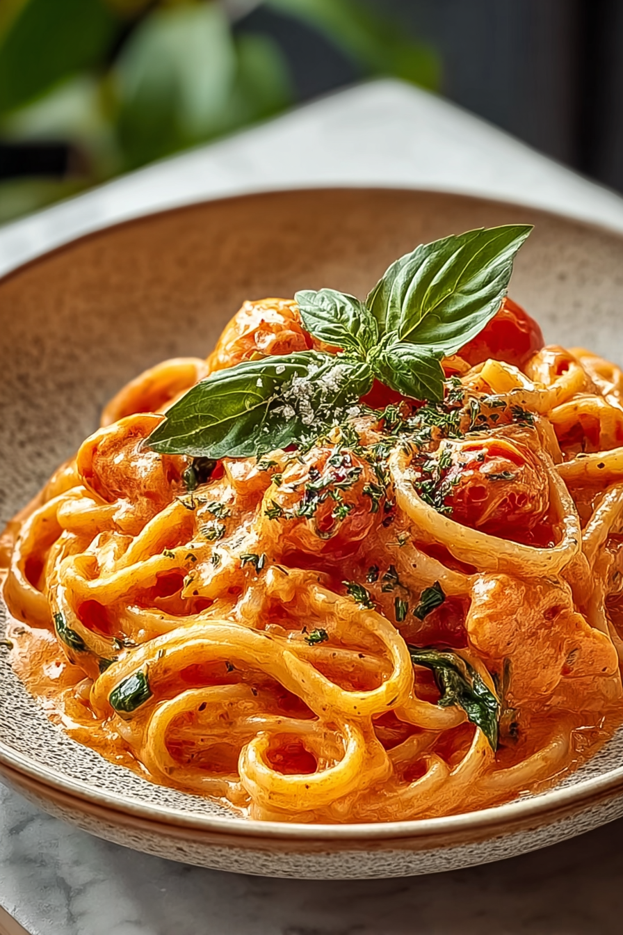 Easy Creamy Tomato Garlic Pasta